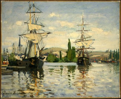 Schiffe auf der Seine in Rouen von Claude Monet